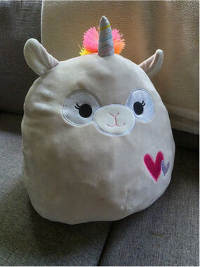 Squishmallow 12" Kate The Llamacorn Plush Kellytoy Valentine Squad Rainbow